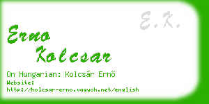 erno kolcsar business card