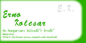 erno kolcsar business card